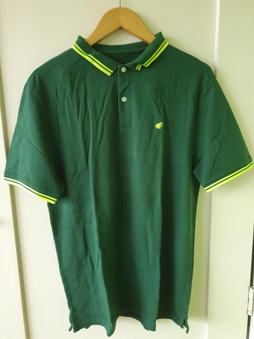 GIORDANO Dark/Neon Green Polo, Men's Fashion, Tops & Sets, Tshirts & Polo Shirts on Carousell