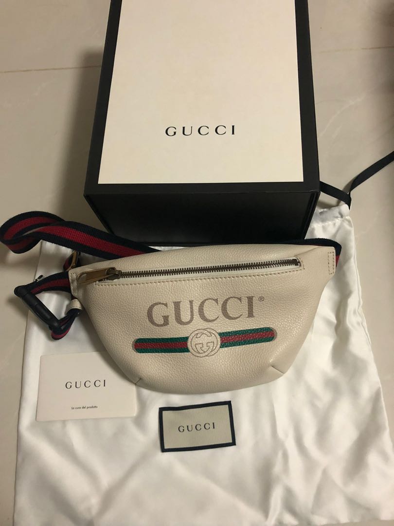 White gucci bum bag top