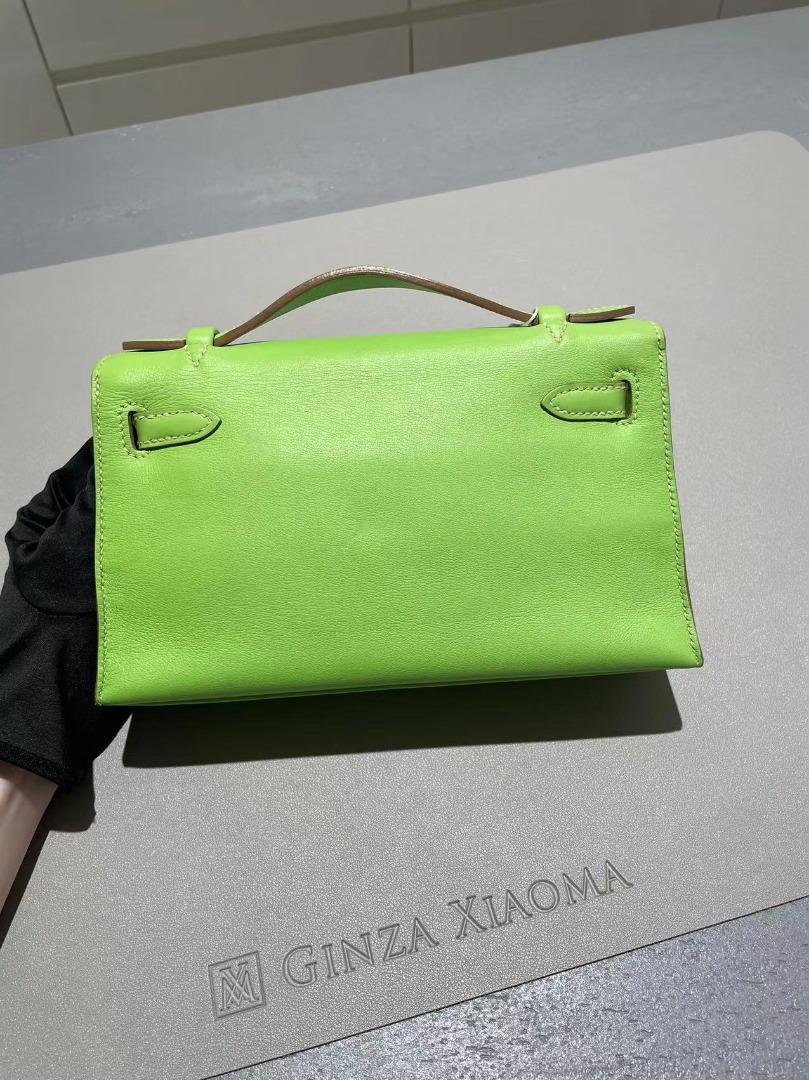 Hermes 35 Apple Green Kelly Swift Leather