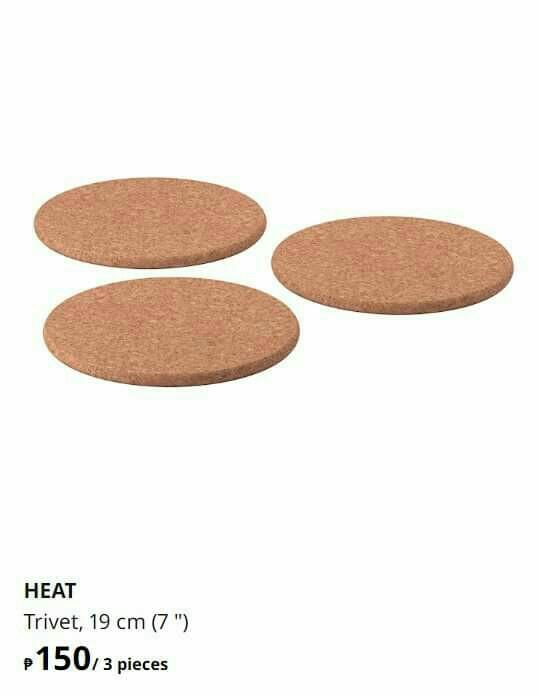 Ikea "Heat" cork heat pads, Furniture & Home Living, Kitchenware & Tableware, Cookware