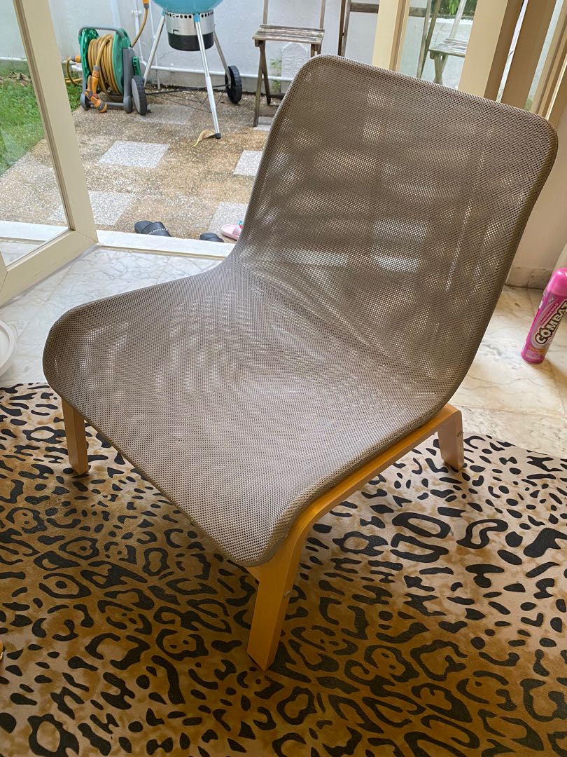 IKEA NOLMYRA Easy chair, birch veneer/grey, Furniture & Home Living