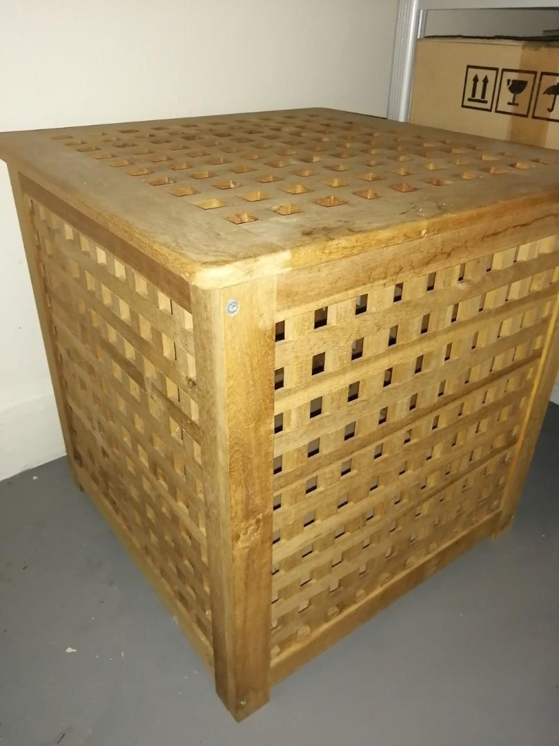 IKEA wooden laundry box (1), Furniture & Home Living, Home Improvement