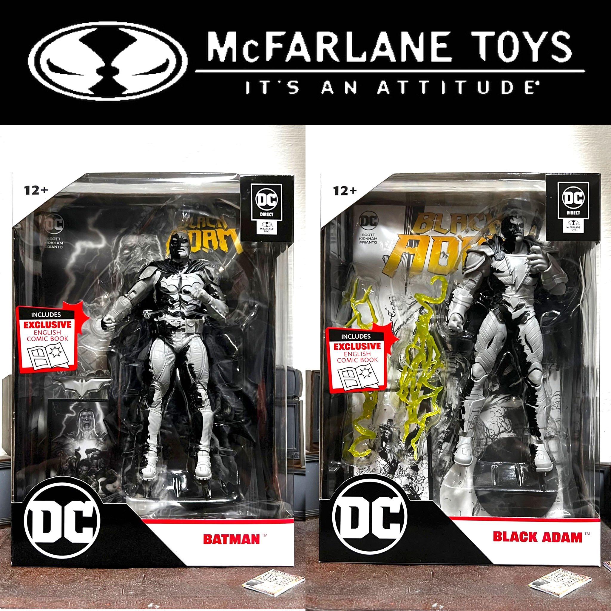 [In hand] DC Direct Mcfarlane Toys DC Multiverse Page Punchers Batman or  Black Adam (Line Art)