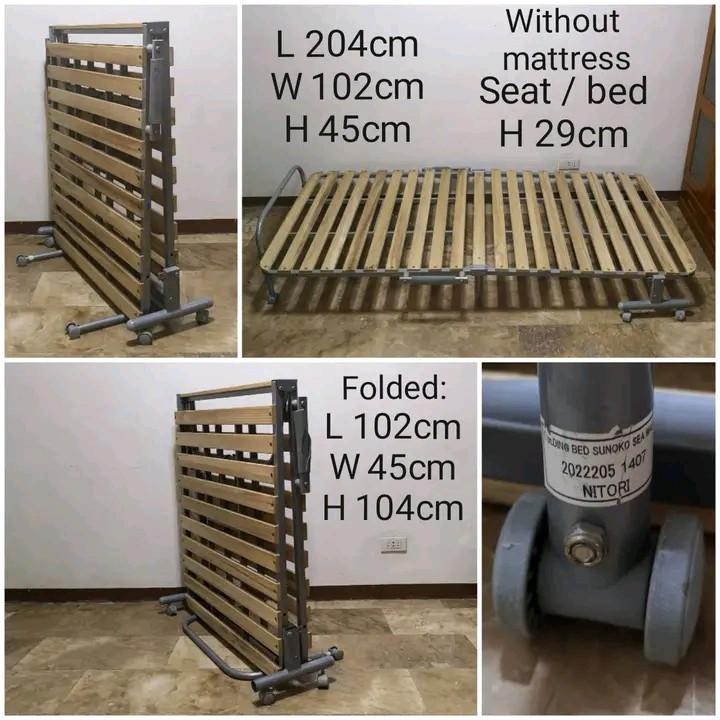 Japan NITORI Folding Bed Frame, Furniture & Home Living, Furniture, Bed