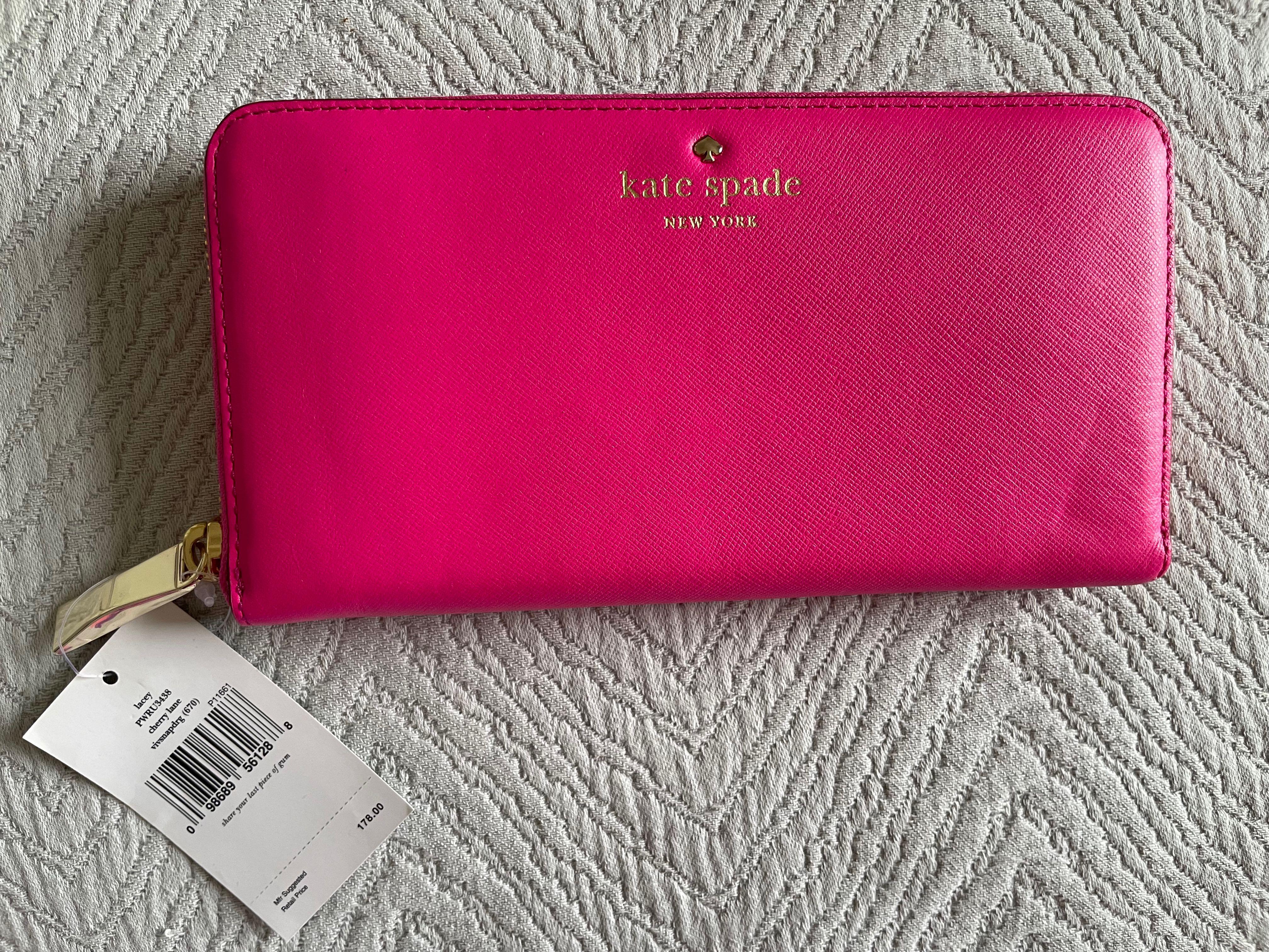 Kate Spade Baby Pink Leather Lacey Zip Around Wallet Kate Spade