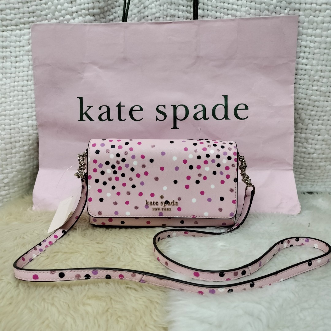 Kate Spade Carson Chain Convertible Crossbody Festive Polka Dot