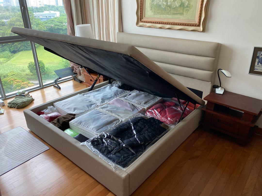 King Size Storage Bed Frame, Furniture & Home Living, Furniture, Bed