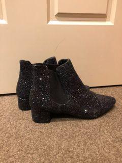 Ladies sparkle boots black 37 ankle boots high heel boots Topshop Low heel used once