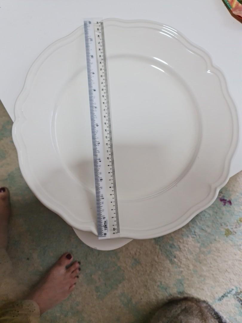 Large ivory porcelain dinner plate, Furniture & Home Living