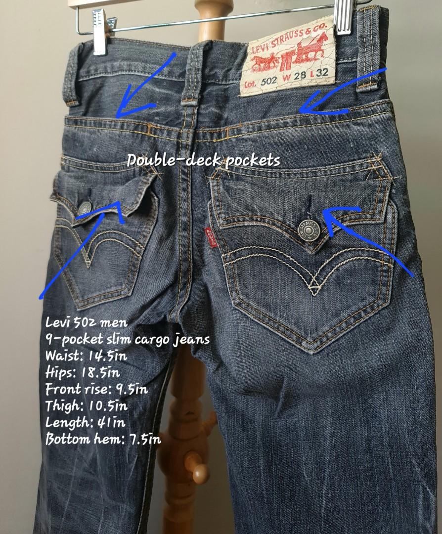 Levi 502 men 9-pocket slim utility cargo jeans w29, Men's Fashion, Bottoms,  Jeans on Carousell