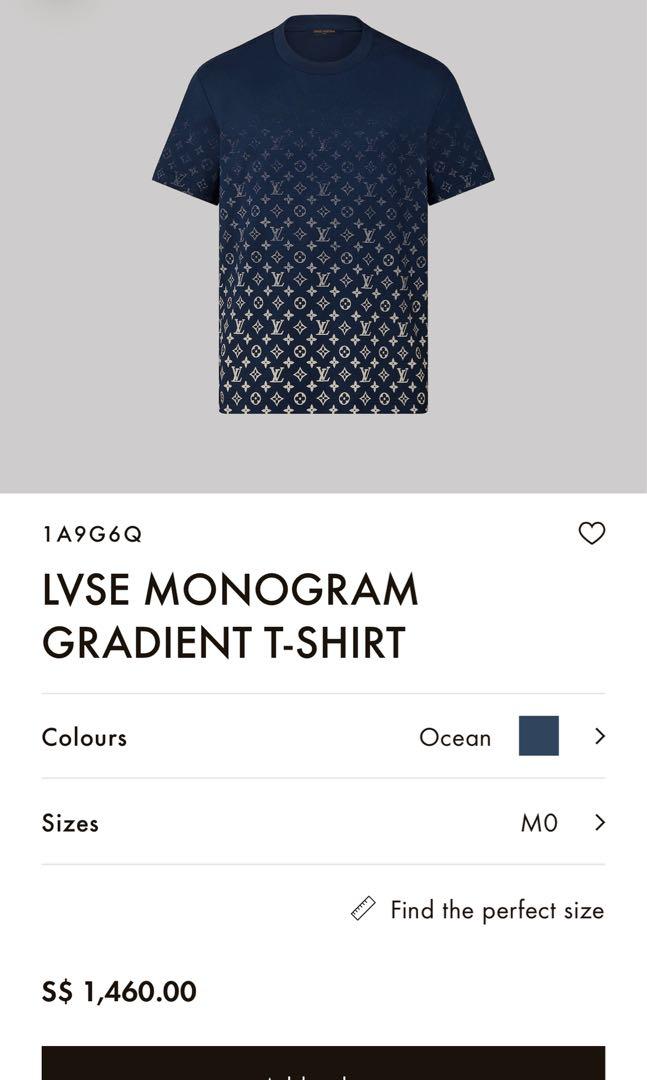 LVSE Monogram gradient T-shirt in Ocean