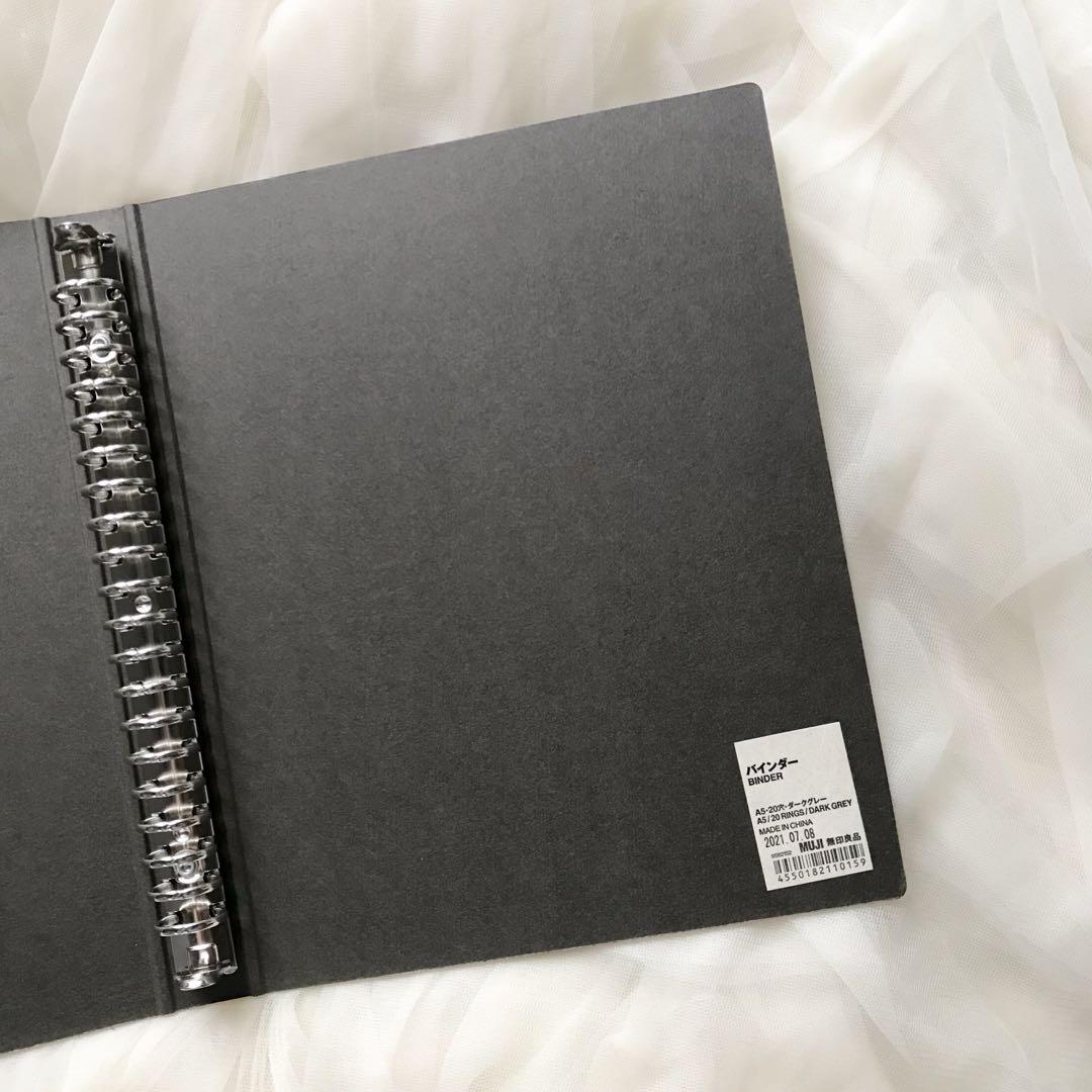 Muji a5 binder dark gray black hobbies toys stationary craft