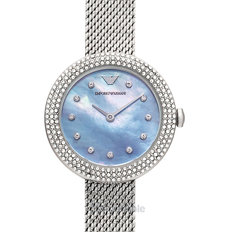 [NEW] Emporio Armani Quartz Blue Dial Stainless Steel Ladies