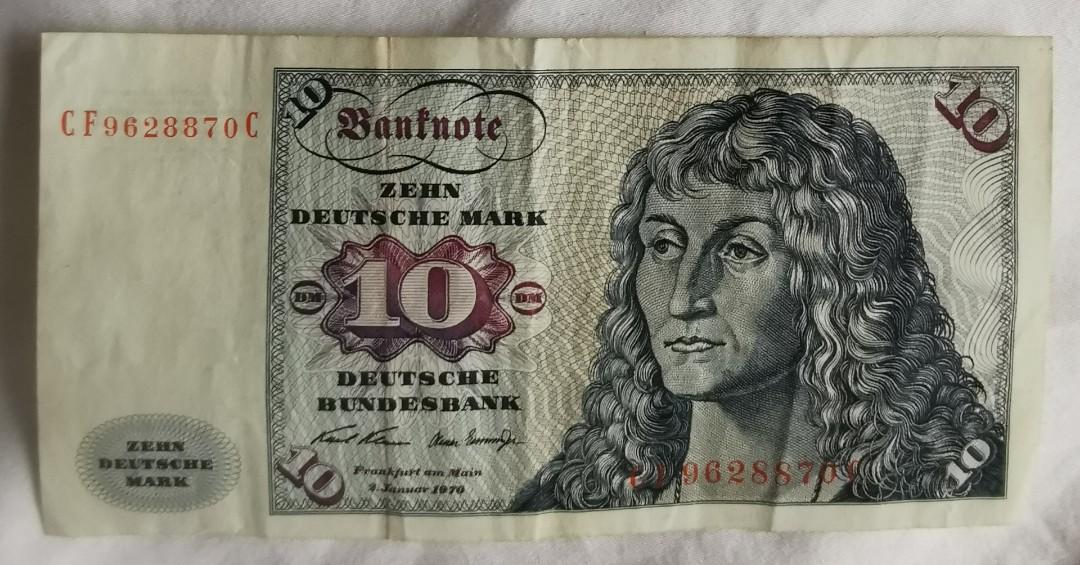Old German Deutsch Mark note 10, Hobbies & Toys, Memorabilia ...