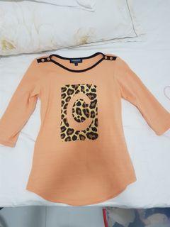 Orange 3/4 stretch cotton shirt