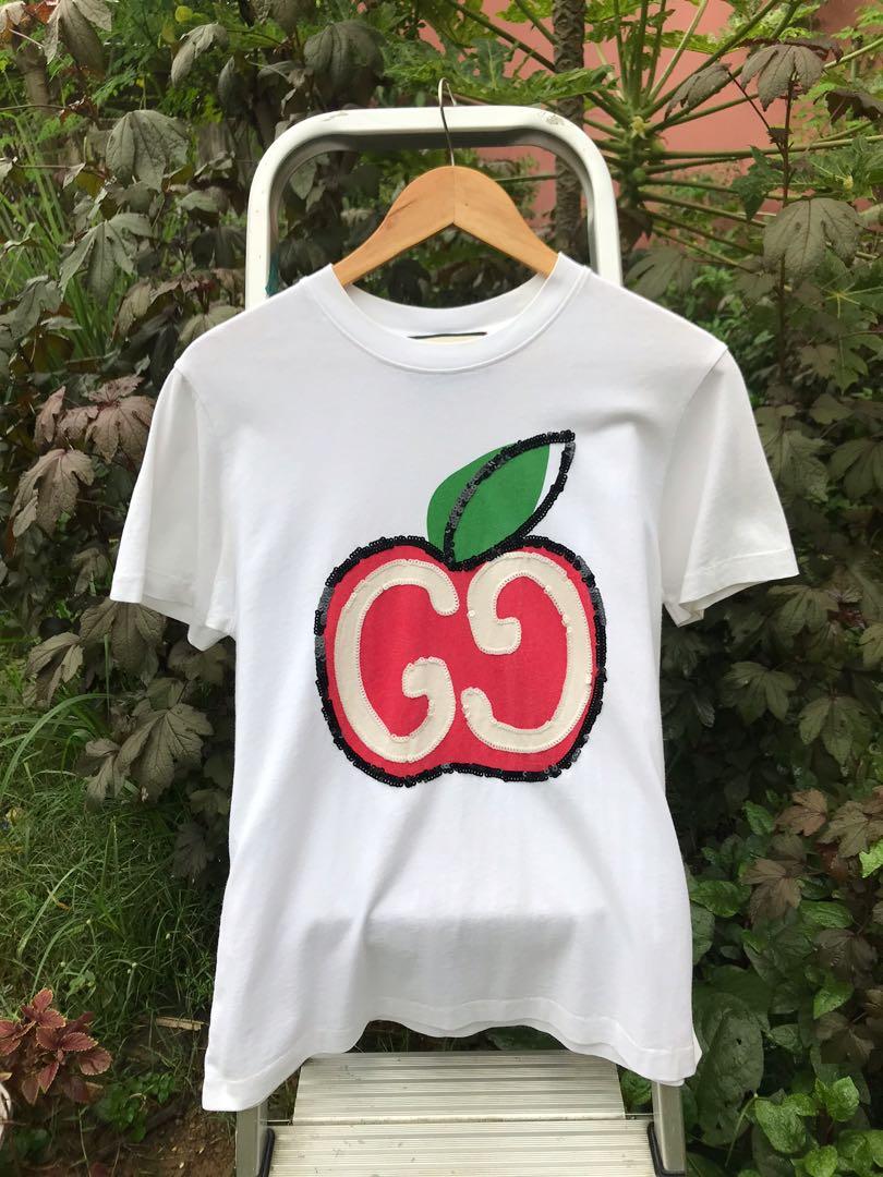 Original Gucci Apple Logo Shirt, Women'S Fashion, Tops, Shirts On Carousell