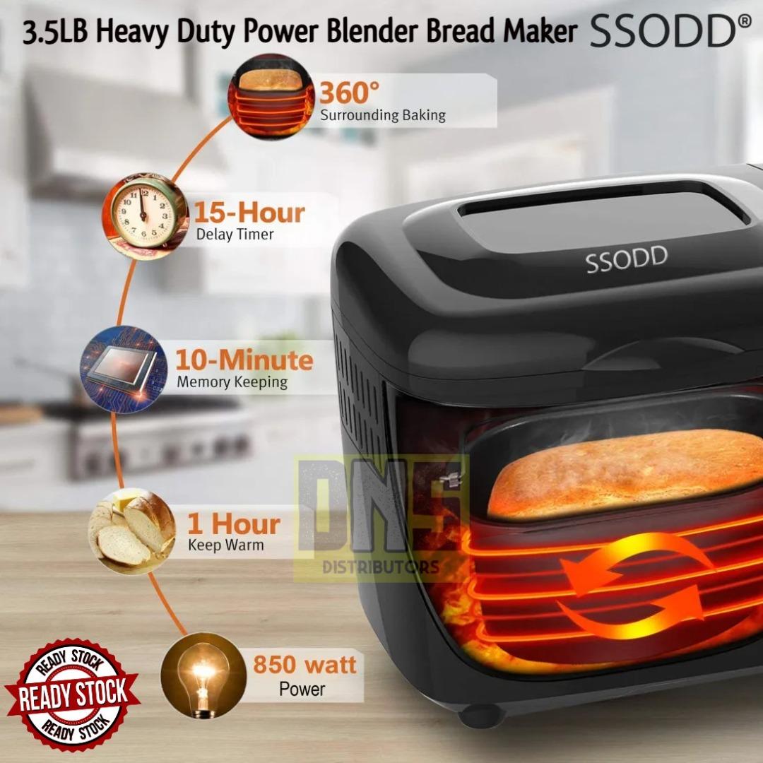 READY STOCK SSODD 3.5LB BREAD MAKER EXTRA LARGE XL CAPACITY LOAF SIZES 1000G 1250G 1500G