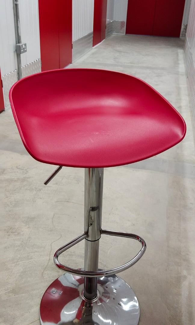 Red Bar Stool x 4, Furniture & Home Living, Furniture, Chairs on Carousell