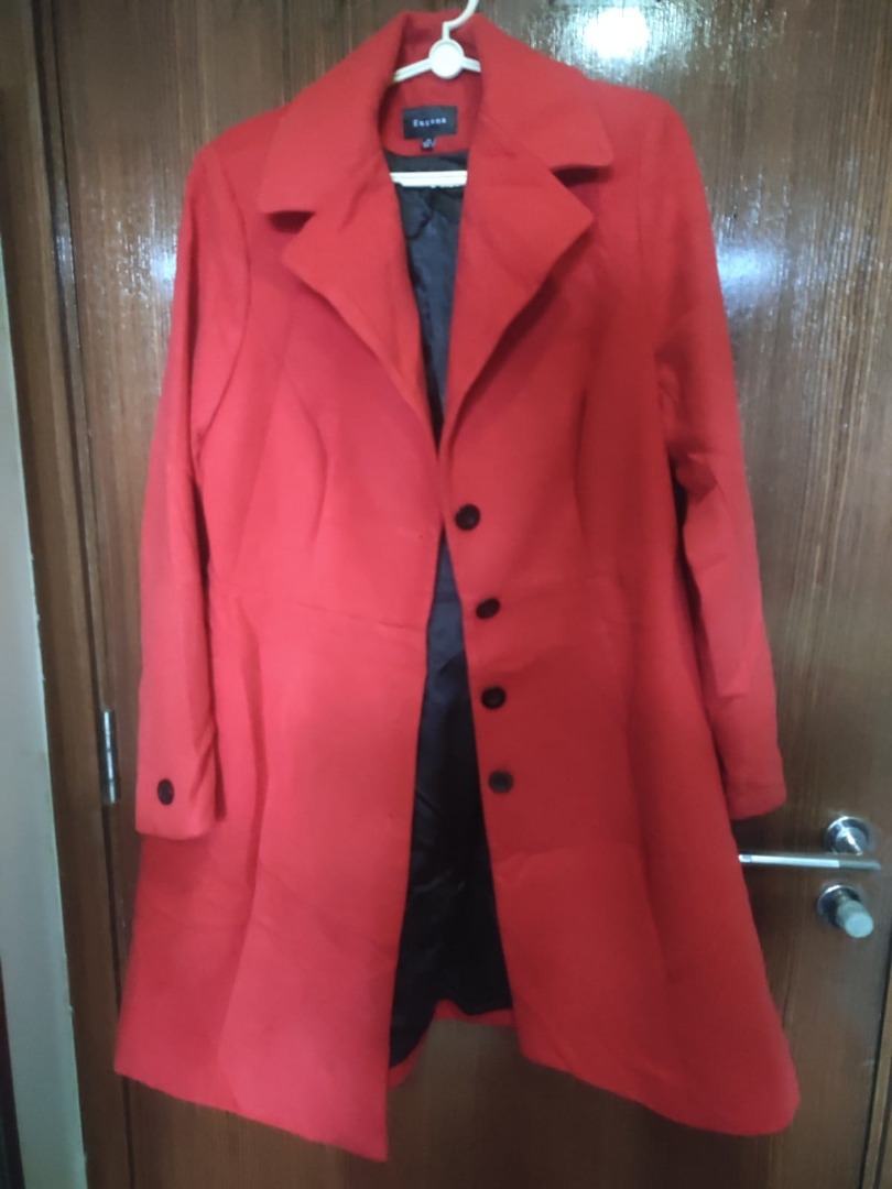 Red new arrivals coat primark