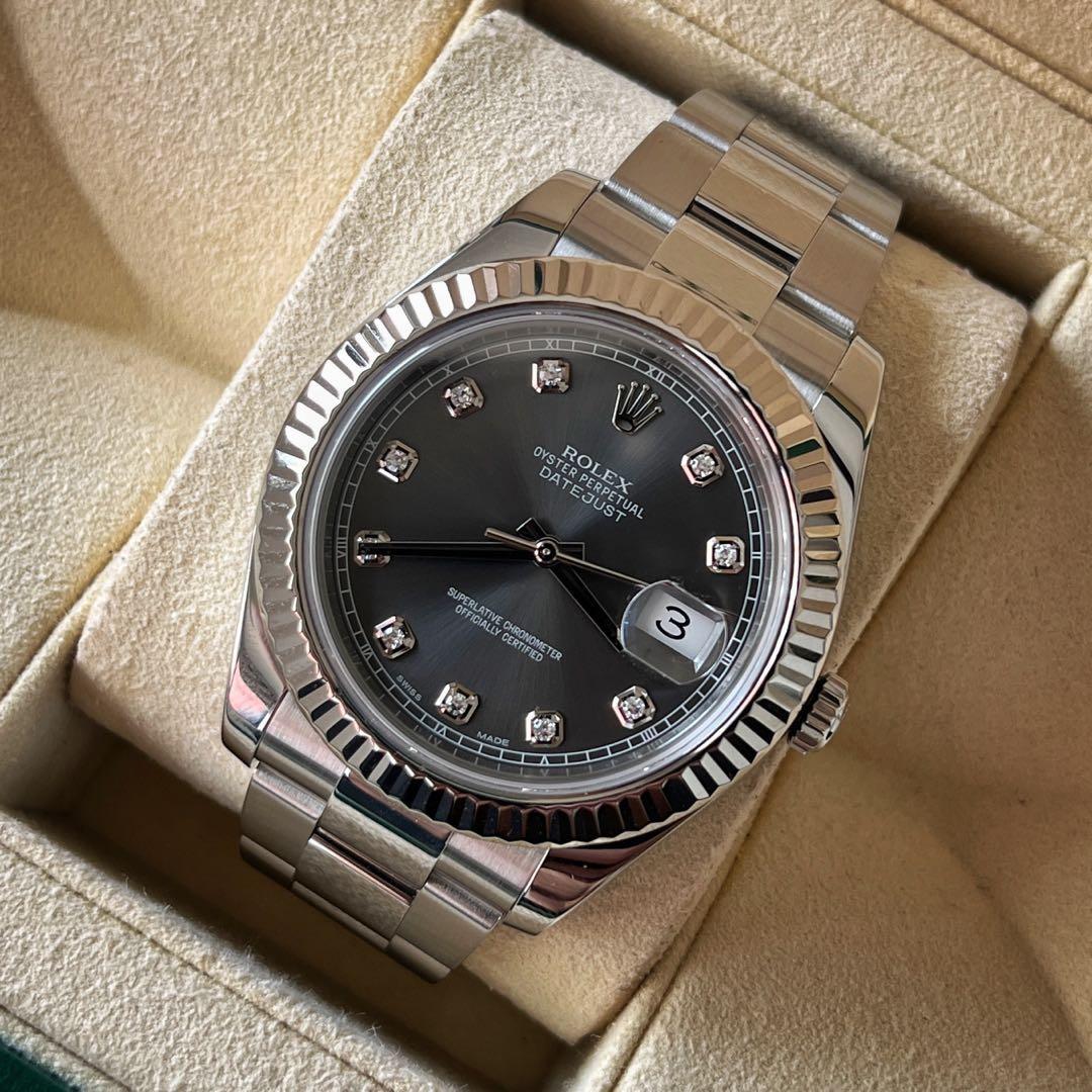 Datejust 41 sales rhodium diamond dial