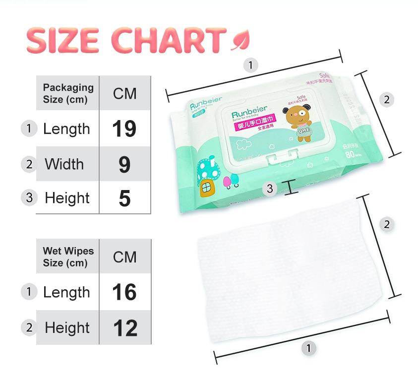 Baby wipes store dimensions
