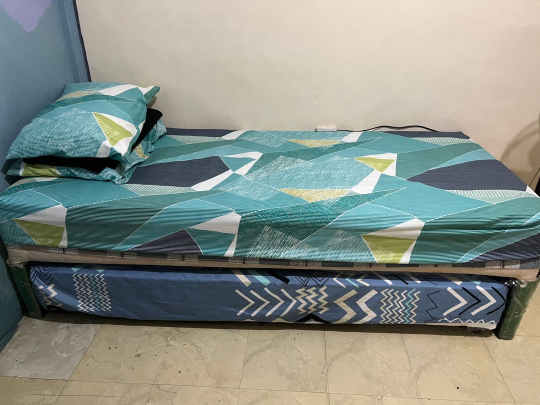 Salem Bed with Pullout Single, Furniture & Home Living, Furniture, Bed