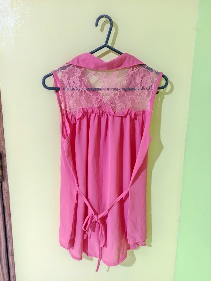 Top Femme Sans Manches En Mesh Pêche NEXT - Taille 18, Couleur Pêche - Neuf Sans étiquettes, été