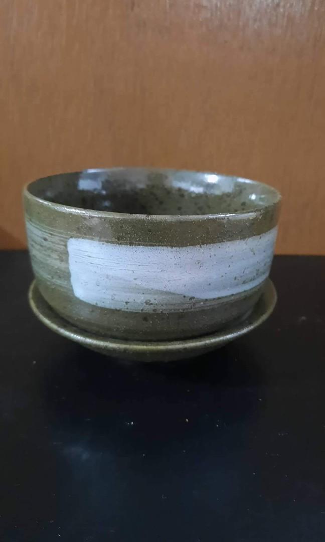 Stoneware Bowl w Small Plate (Category: Other Kitchenware & Tableware) located in Quezon City. Submitted by MahjasHomeCollections (Listing ID 1176267316, Image 2). Description: 4.5 x 3" bowl 4.75" plate.