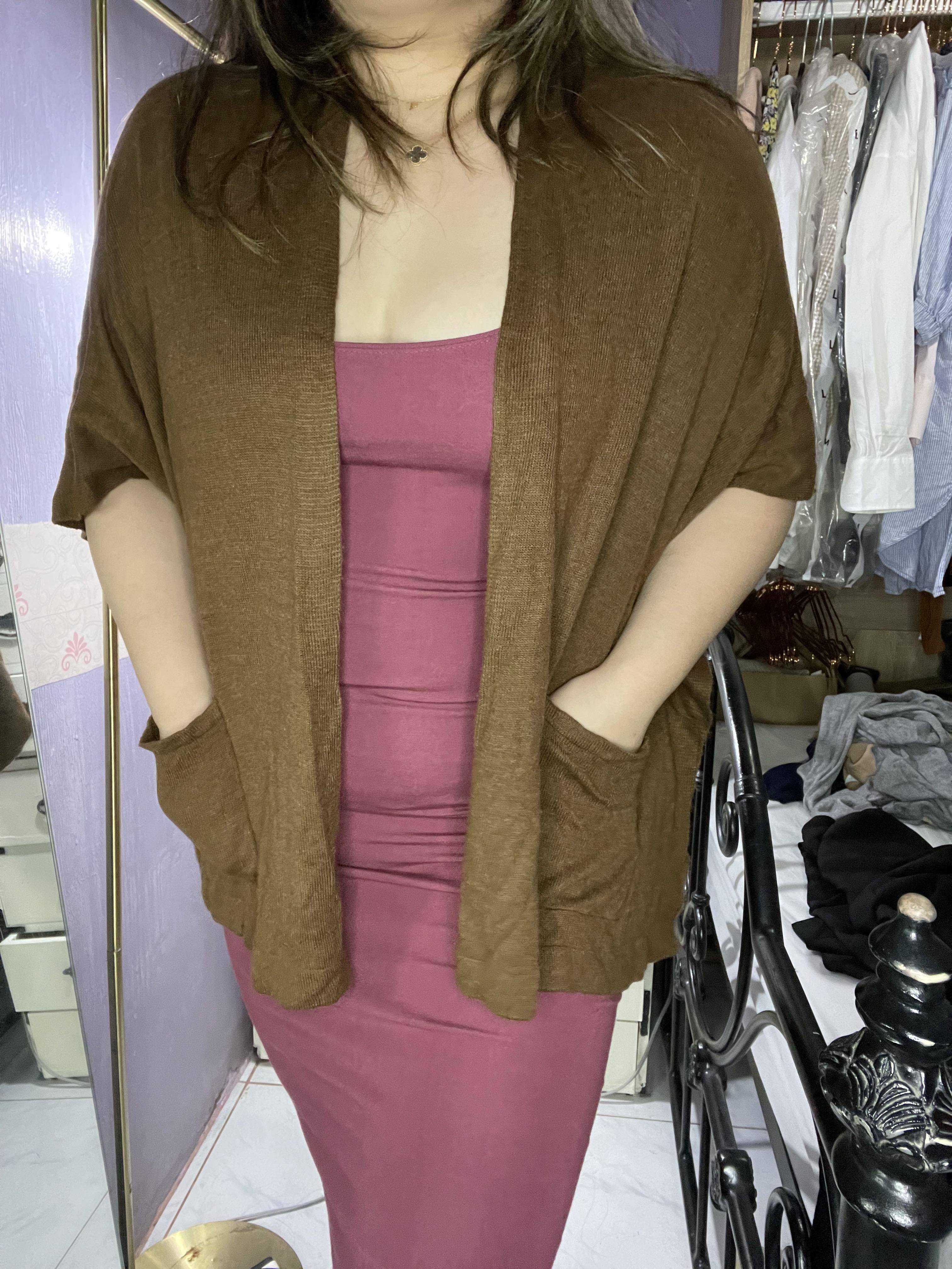 Stradivarius brown knitted open 