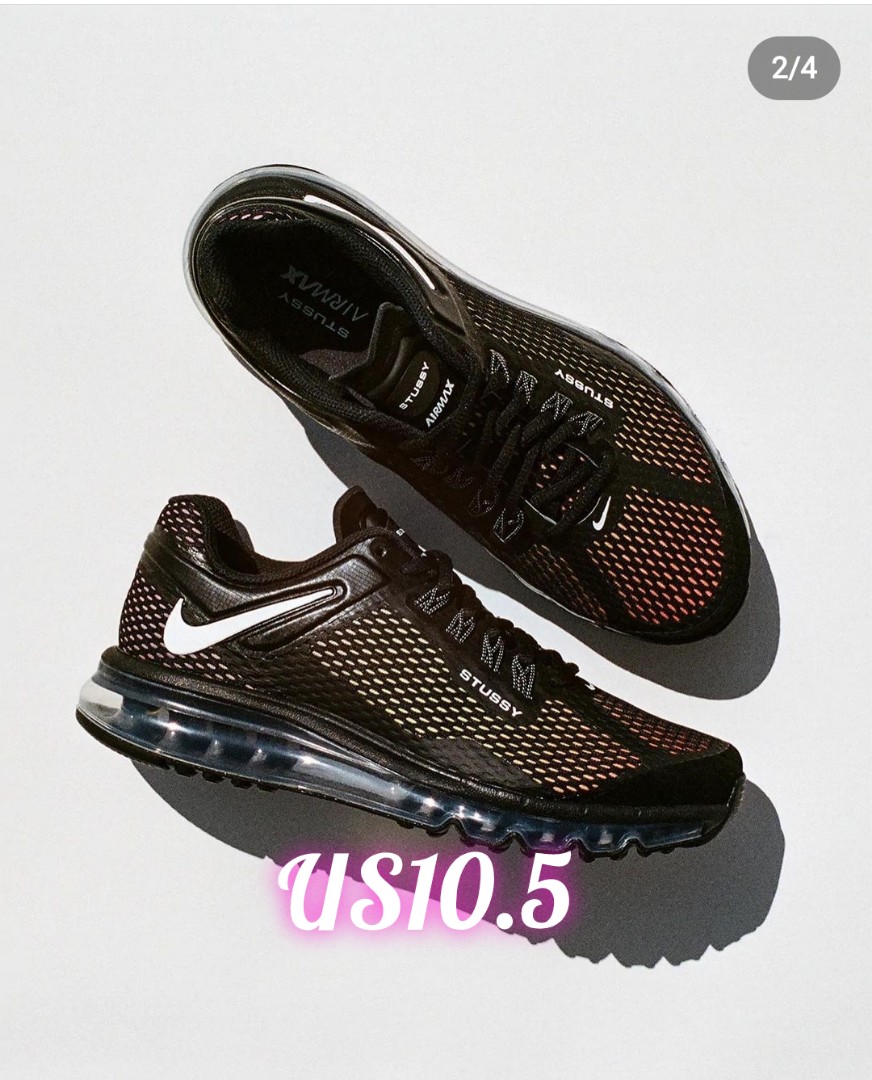 Stussy x Nike Air Max 2013 黑色Black US10.5 中籤貨全新有單Email