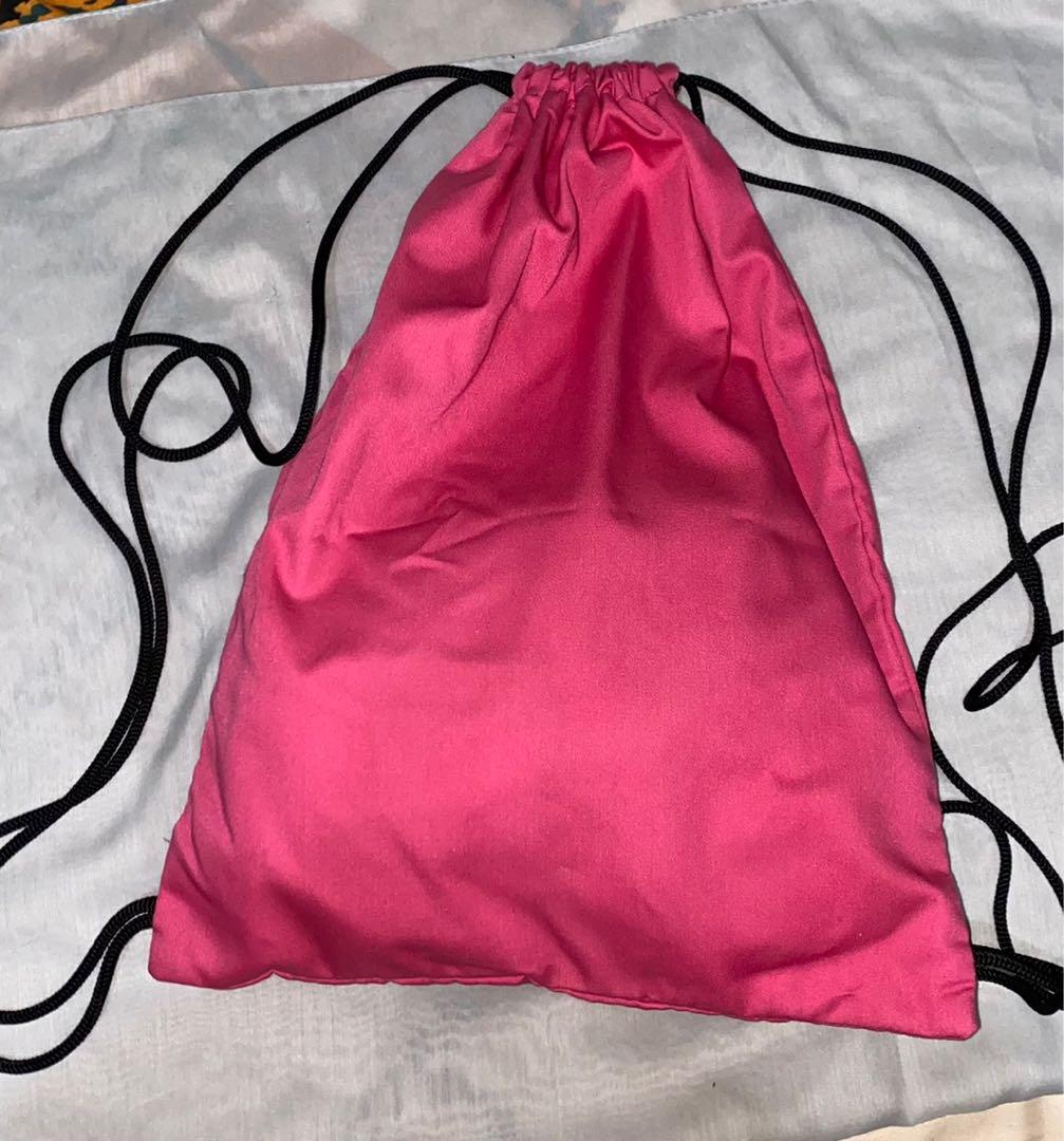 Tas Serut String Bag Pink, Fesyen 