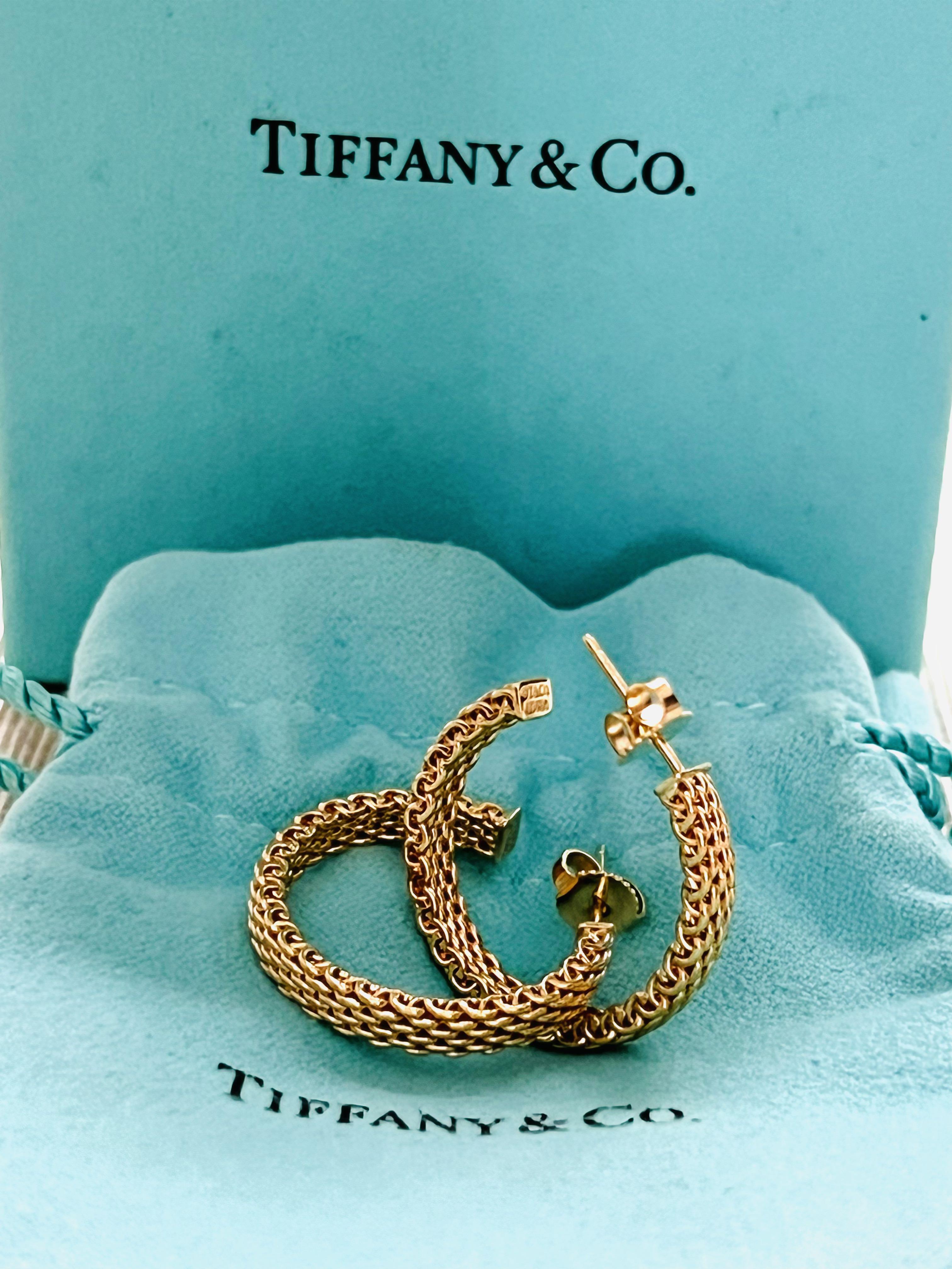 Tiffany mesh hoop shop earrings