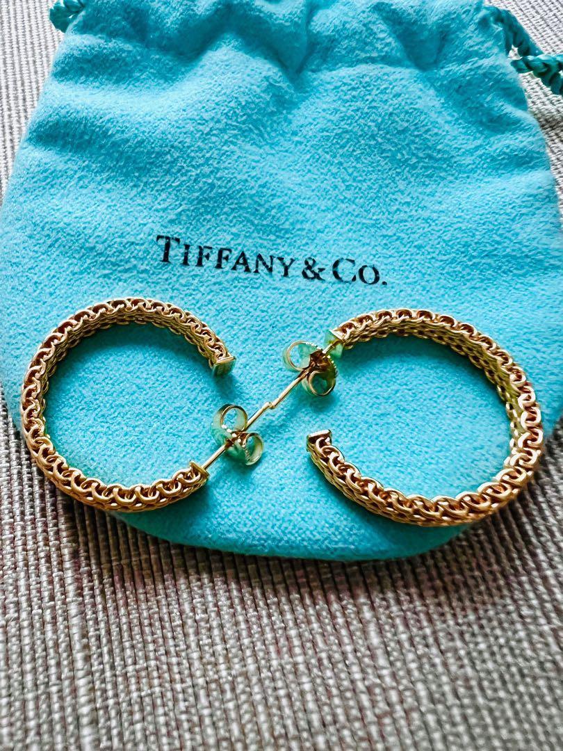 Tiffany mesh shop hoop earrings