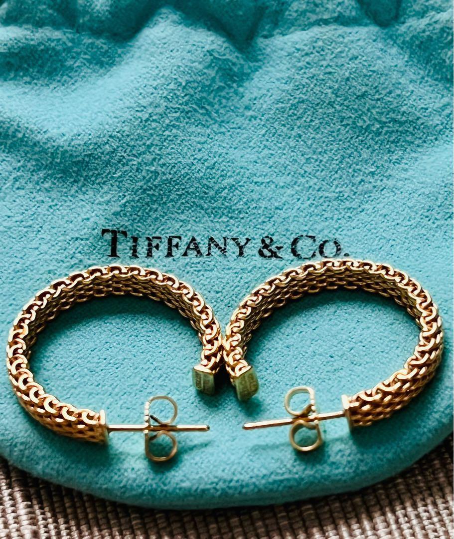 Gold mesh hoop earrings top