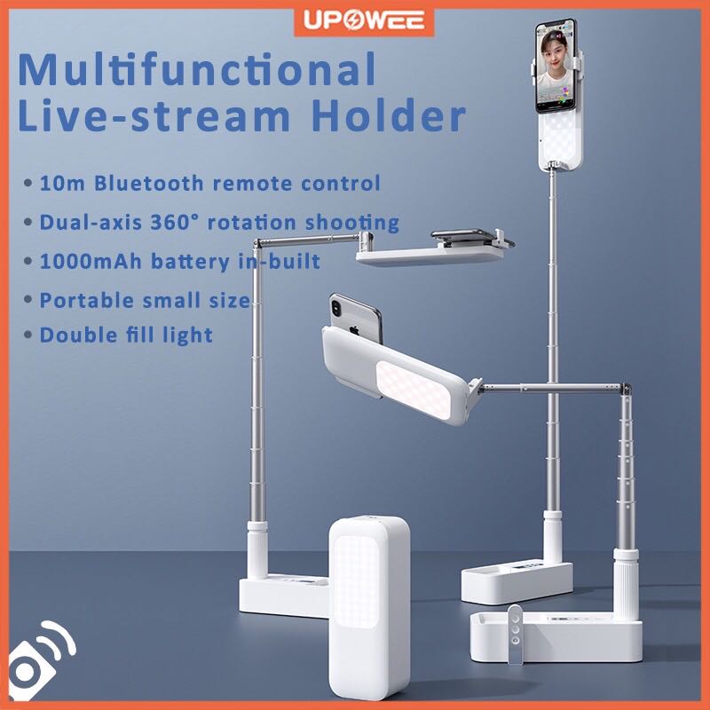 Tiktok Phone Holder with Light Portable and Foldable Bluetooth