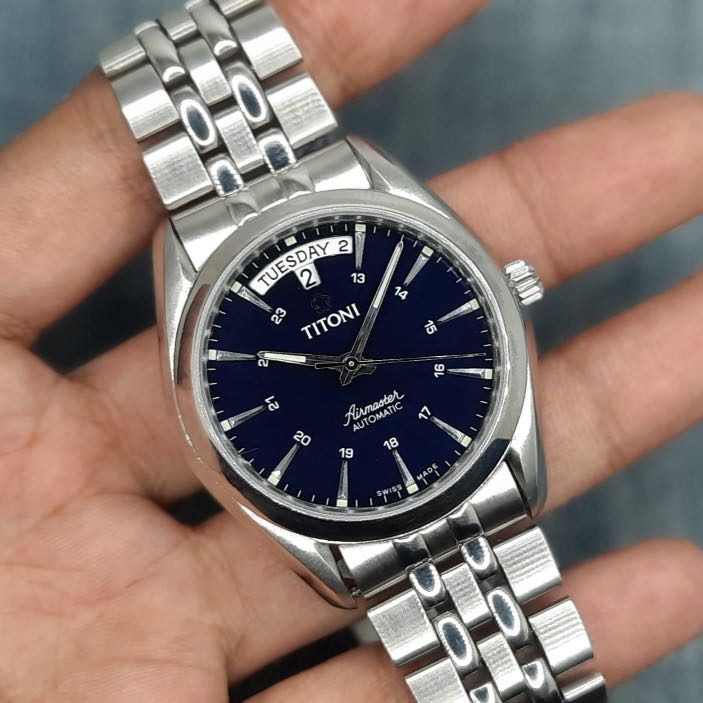 Titoni Airmaster Ref. 93963 Day And Date Swiss Made Wristwatch