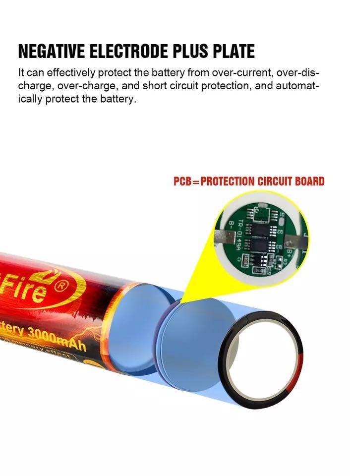 TrustFire 18350 Li-Ion Akku – 3,7V, 1200mAh, Mit PCB-Schutz, Flat Top (2 Stück)