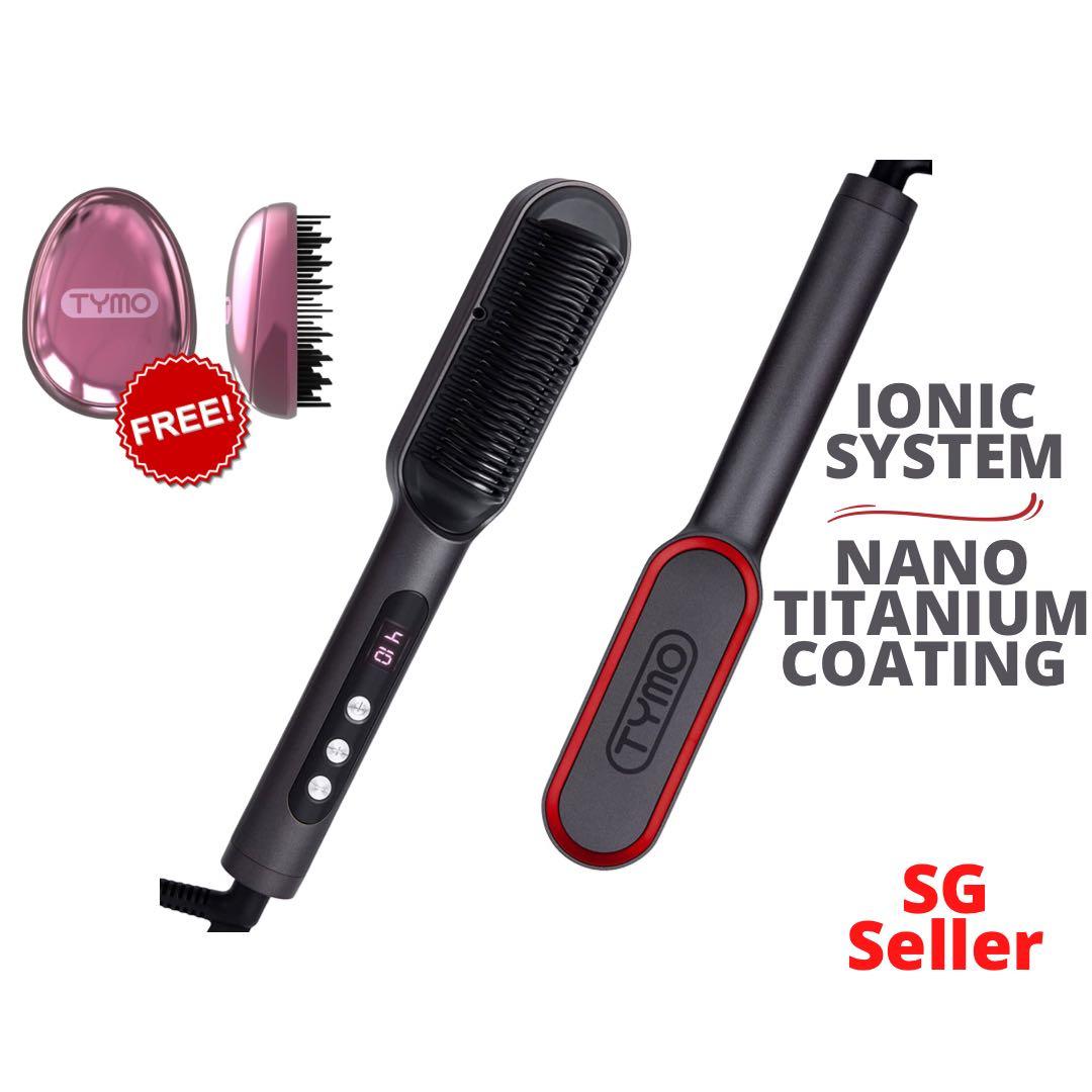 TYMO RING PLUS Ionic Hair Straightener Comb HC103 Hair Straightening Brush  & Iron Nano Titanium Coating Authentic Hair Tools, Beauty & Personal Care,  Hair on Carousell