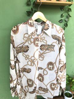 Vintage pattern shirt / kemeja vintage / kemeja motif rantai / kemeja sultan / vintage blouse