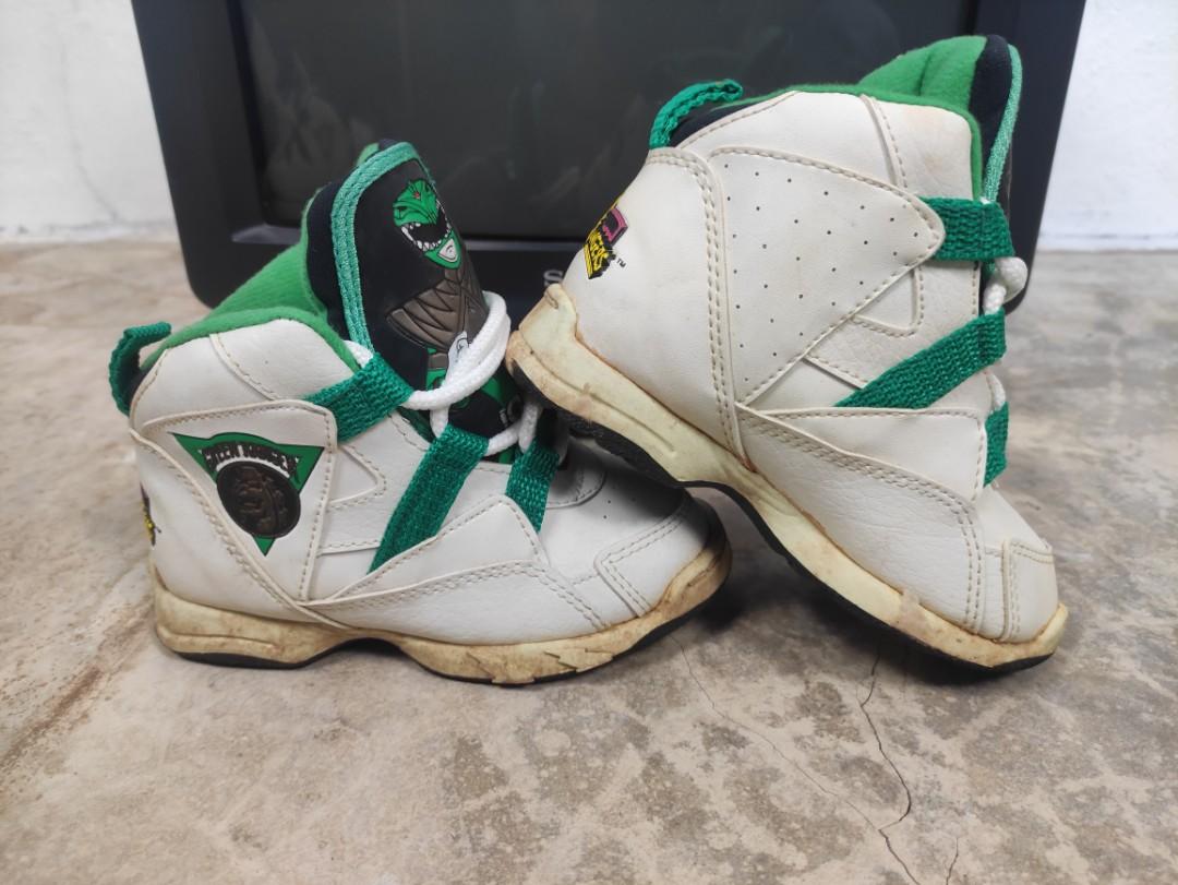 VINTAGE POWER RANGER SHOES KASUT SABAN S NOS RARE ORIGINAL GREEN RANGER