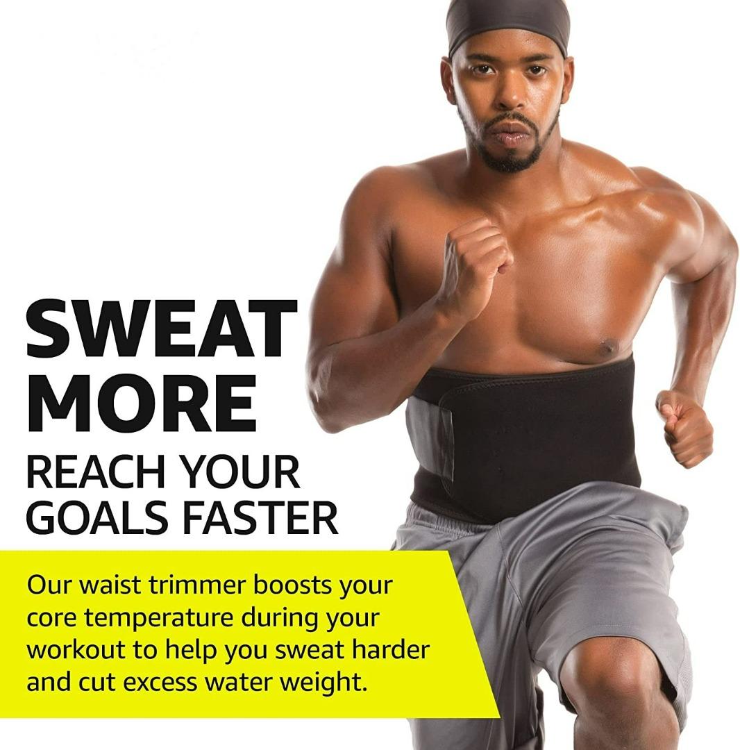 Waist Trimmer Sweat Belt Band Increases Stomach Temp to Cut Water Weight Sports Equipment Exercise Fitness Toning Stretching Accessories on Carousell