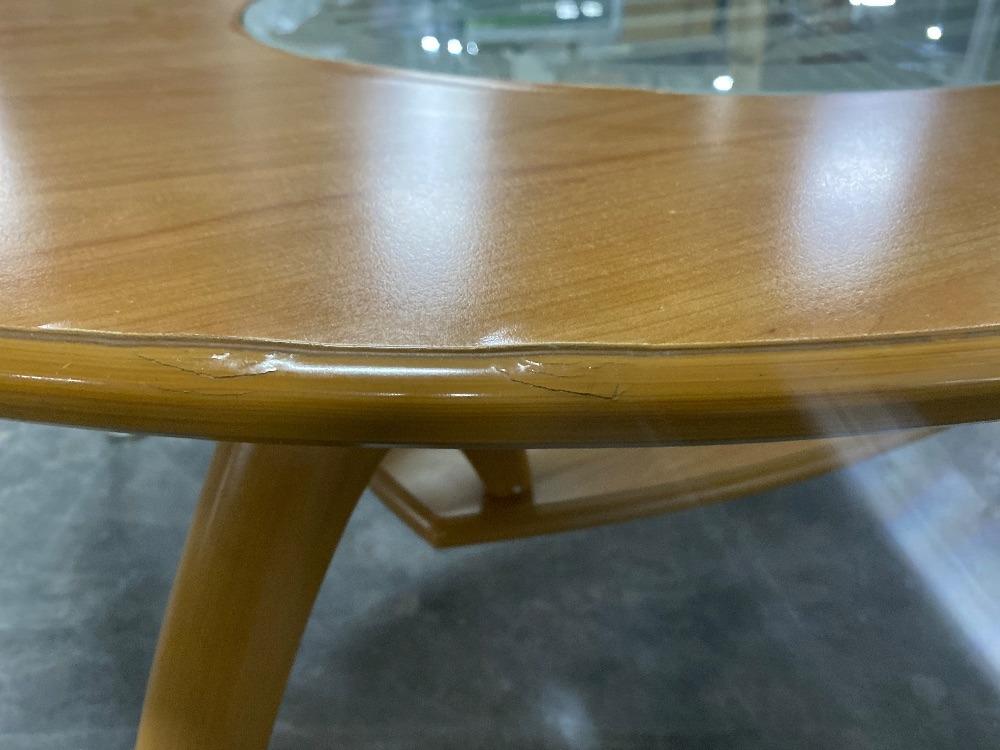 Wooden Round Coffee Table / Meja Kopi Bulat Kayu, Furniture & Home ...