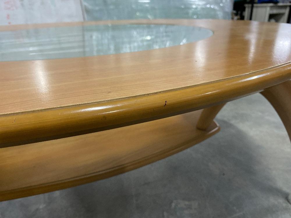 Wooden Round Coffee Table / Meja Kopi Bulat Kayu, Furniture & Home ...
