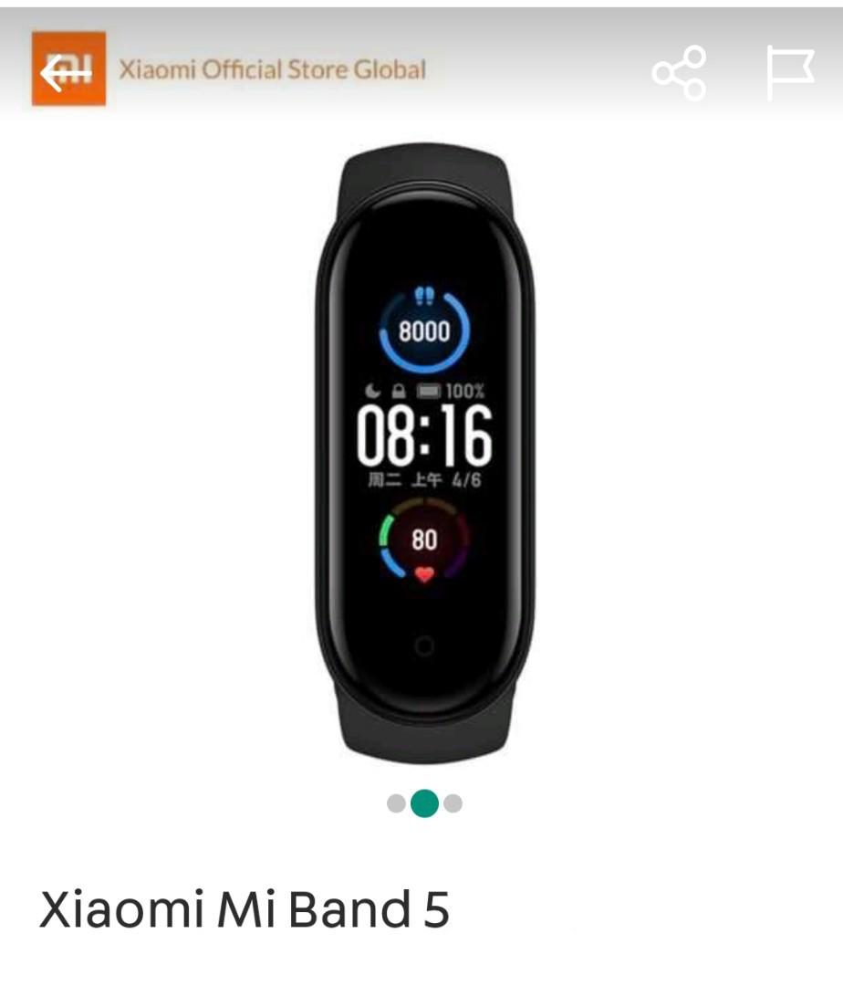 Xiaomi Mi Smart Band 5 Black Mobile Phones Gadgets Wearables Smart Watches on Carousell