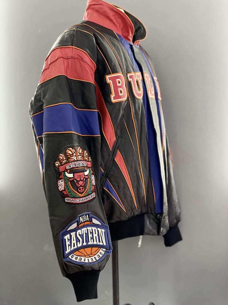 XL - Rare Jeff Hamilton 1998 Chicago bulls leather jacket, Men's 