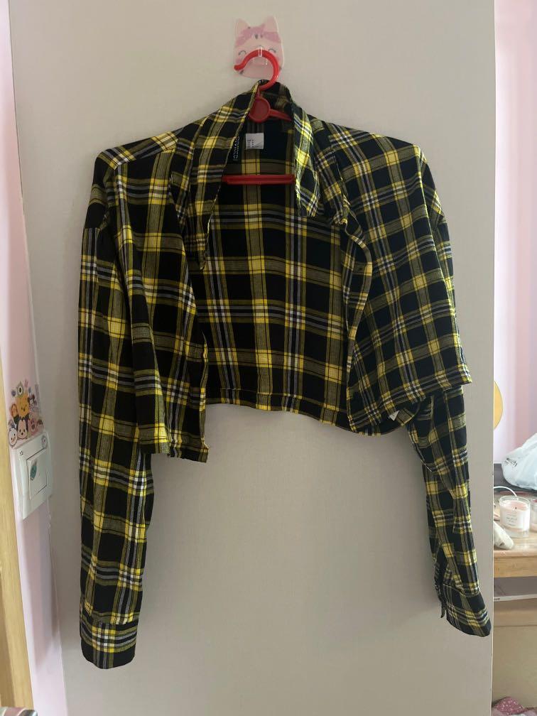 Yellow and black checkered new arrivals windbreaker