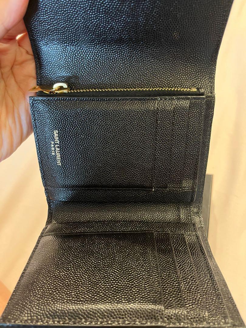 YSL Monogram Compact Tri-Fold Wallet, Women's Fashion, Bags & Wallets ...