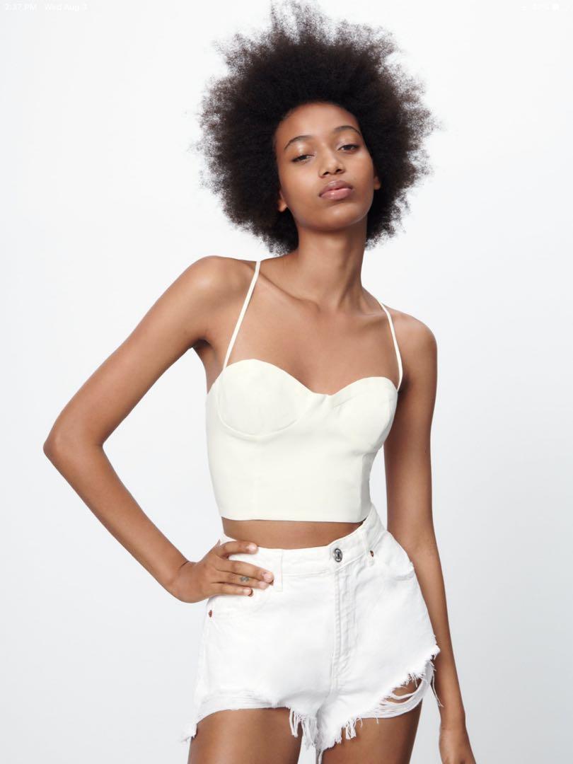 Zara + LINEN BLEND CORSET TOP