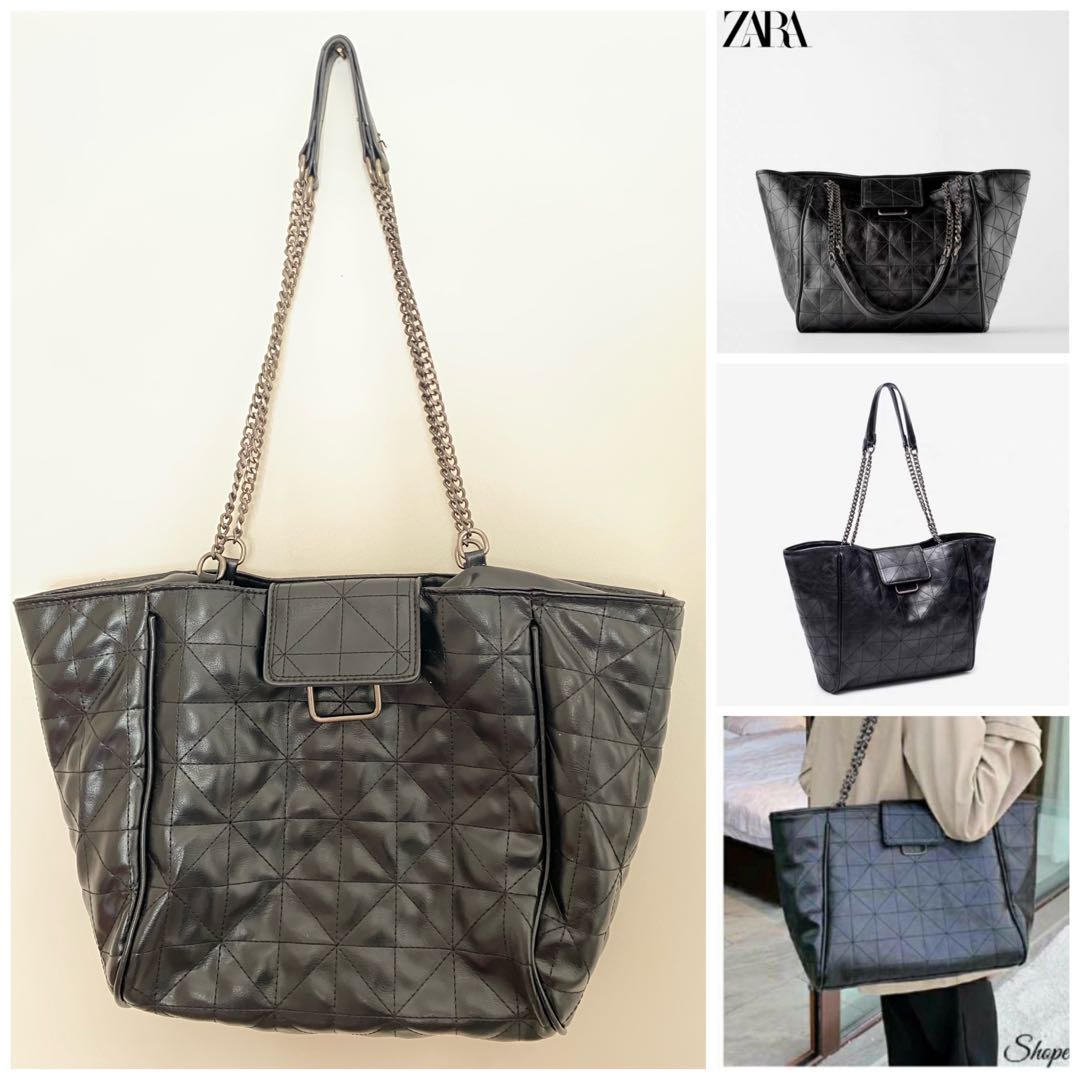 Zara soft rocker tote bag deals