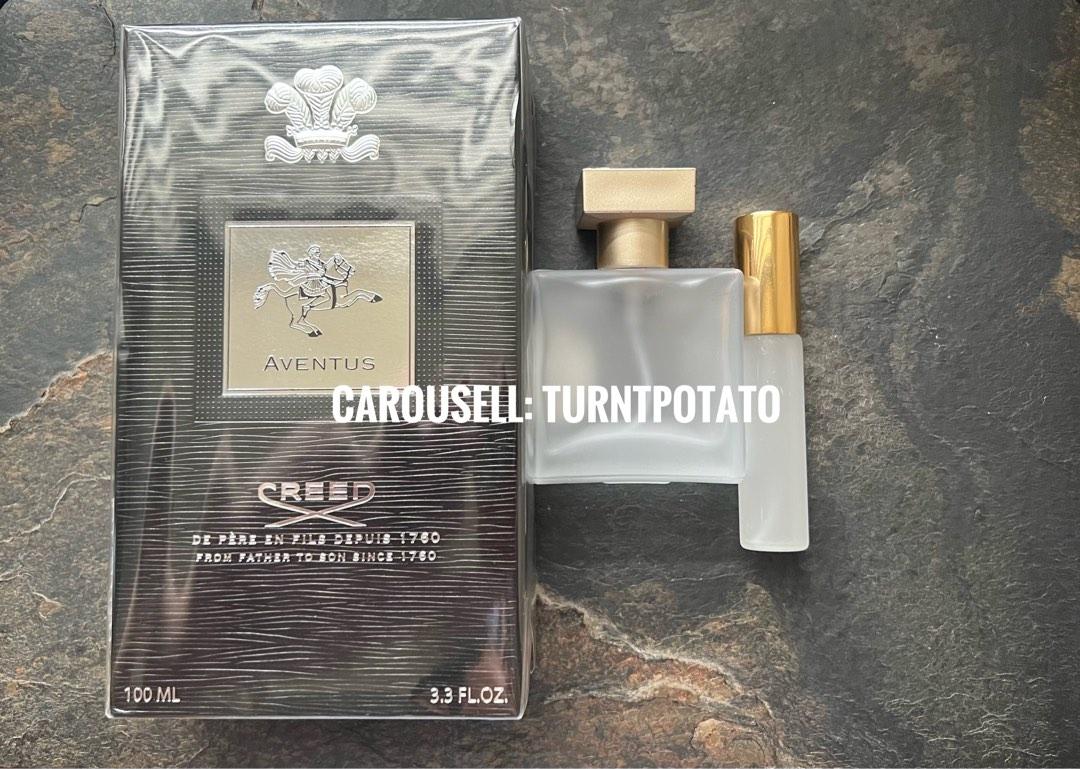10/20/30ml Decant - Creed Aventus (Category: Fragrance & Deodorants) located in Makati City. Submitted by turntpotato (Listing ID 1181777031, Image 2). Description: 5ml - 1500 10ml - 2400 20ml - 4400 30ml - 7000 (tom ford inspired bottle) 2 slots only 50ml - 9000(you can mix match my decant bottles or you can buy your choice of container) Hi, turntpotato here. All my items are authentic and sourced from physical stores(duty free/rustans)/fragranc